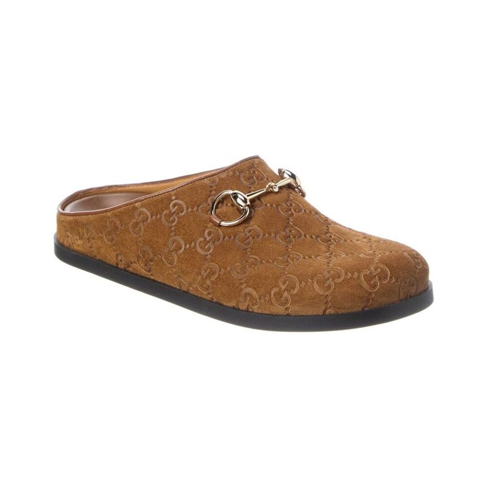 Gucci Horsebit Suede Mule, Brown